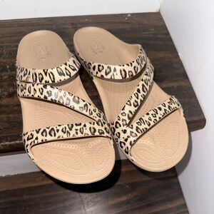 Croc Leopard Print sandals